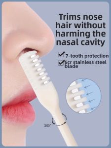 Double-Sided Manual Rotating Nose Hair Trimmer Mens Special Tool Nasal Hair Removal Clipper Personal Grooming Essential