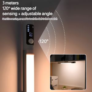 Intelligent LED Human Body Sensor Light LED Long Light Adjustable Brightness Type-C Charging Magnetic Self-Adhesive Lamp