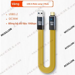 Cáp USB3.2 Gen2 10Gbps USB-A Sang USB Type C Sạc Nhanh 3A 36W Dây Truyền Dữ Liệu Cho Đĩa Cứng SSD Chất Liệu PVC