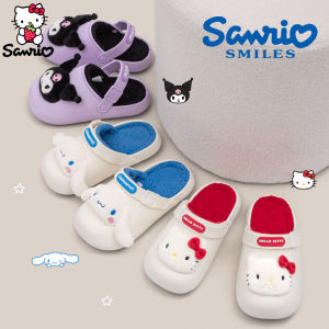 Christmas gifts Kawaii Sanrio Hello Kitty Kuromi Women Slippers Cinnamoroll Cartoon Cute Waterproof Soft Fur Warm Indoor Home Shoes Flip Flops