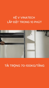Kệ sắt V lỗ 5 tầng mẫu mới lắp đặt không cần ốc vít Cao 2m x dài 1m2 x rộng 40cm