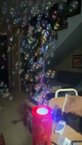Fireworks Bubble Machine Xmas Decor 12 Holes Electric Bubble Machine for Party Christmas Gift 2026 New Year