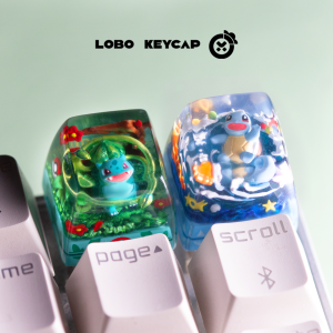 Takara Tomy | PokéMon Series Bulbasaur Squirtle Mechanical Keyboard Personalized Light-Transmitting Keycap Esc Drip Glue Craft Peripheral Gift