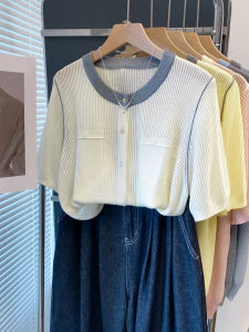 JIANDIYA | Hollow Round Neck Knit Cardigan Loose and Lazy Style Summer T-Shirt