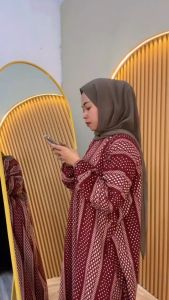 Terbaru Gamis Kaftan Motif Miranda Adem Nyaman Bahan Rayon Jumbo LD 170 Simple Elegan Baju Pengajian