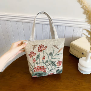 JIFANPAUL | Túi Xách Vải Canvas Thêu Thời Trang Bền