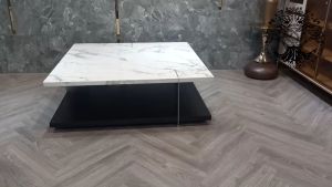 Bàn trà sofa bàn phòng khách bàn cafe nội thất nhập khẩu cao cấp kiểu Ý mặt đá cẩm thạch vuông Bristiol chân Inox