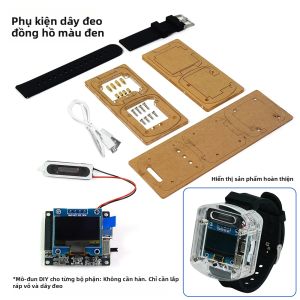 Gaqqee | Bộ Kit Đồng Hồ Thông Minh Trợ Lý Giọng Nói AI Tự Làm Với Màn Hình OLED WiFi ESP32-S3 Và Pin Sạc Được Dành Cho Các Dự Án Điện Tử