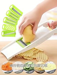 ชุดอุปกรณ์หั่นผักผลไม้ 5ใบมีด พร้อมเครื่องหั่นผักผลไม้ และเครื่องสไลด์ผักผลไม้