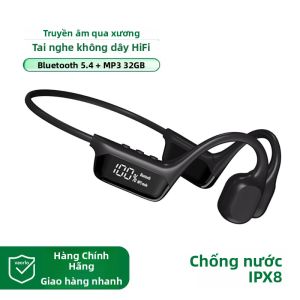 Tai Nghe Dẫn Xương S10 True Bone Conduction Tích Hợp Máy Nghe Nhạc MP3 32GB Màn Hình LED Chống Nước IPX8 Bluetooth 5.4 Âm Thanh HIFI Dành Cho Bơi Lội