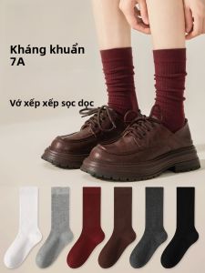 MiiOW | Tất nữ màu đỏ dài đến giữa bắp chân không có xương MiiOW Cat Person Tất mùa thu đông cổ điển dài đến đầu gối Tất mùa xuân và mùa thu