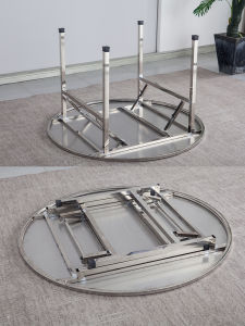 Stainless Steel Folding Table Dining Table One-Piece round Square Dining Household Dining Table Outdoor round Table Small Table