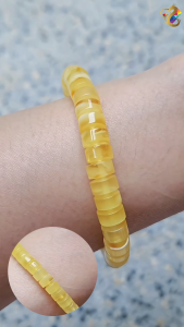 Graduation Grade White Yellow Amber Abacus Rondelle Bracelet