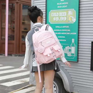 (SG Seller) Children School Bag Large Capacity Girls Student Backpack Waterproof Lightweight Waterproof College Primary School Bag With Little Purse-WJ46