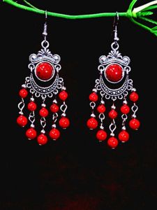 Long Tassel Mongolian Elements Ethnic Dance Large Earrings Drop Earrings out Fashion Accessories for Women Plant Floral