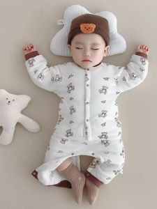 Baby Winter Clothes Set Thickened Cotton Padded Lightweight Soft Split Design for Infants And Toddlers Boys And Girls Suitable for Autumn And Winter