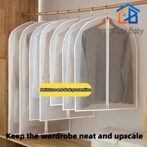 [SG seller stock] Hanging Clothing Dust Cover Dress Suit Coat Storage Dust Bag Home Wardrobe Hanging Bag Clothes Finishing Bag Washable