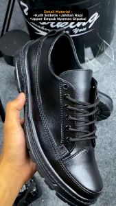 Sepatu Dokmart Pantofel Fantofel Kantor Pria Casual Terbaru Sepatu Kerja Cowok Kulit Sintesis Hitam