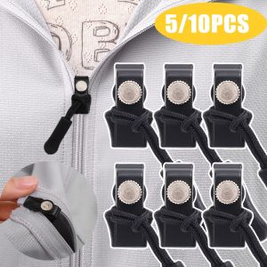 10ชิ้นซิปโลหะแบบรูดซิปถอดได้แหวนดึงเปลี่ยนแบบสากลเสื้อแจ็กเก็ตกระเป๋าเดินทางแบบรูดซิปเย็บแบบรูดซิปกระเป๋าเดินทาง DIY Zipper