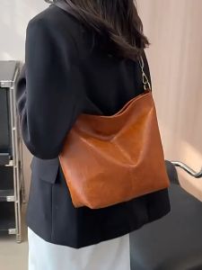 Tas Bahu Warna 2025 Kapasitas Besar Baru Mengkilap Tas Bahu PU Lembut Mengkilap Tas Ketiak Mengkilap