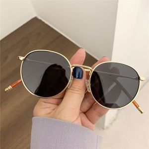 ART SUPPLIESX UV400 Metal Frame Glasses Womens Eyewear Shades Round Sun Glasses Women Men Sunglasses