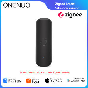 Tuya Zigbee Vibration Sensor Detection Smart Life APP Notification Real-Time Motion Shock Alarm History Record with Black Color