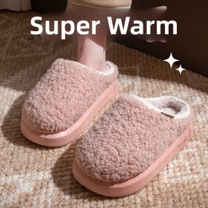 MIDANGDANG | Womens Thick Sole Warm Slipper Non-slip Fluffy Home Shoes