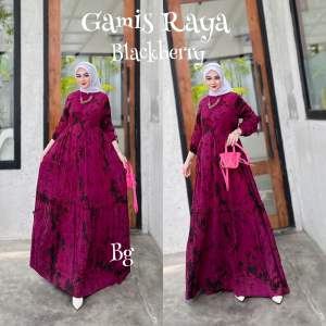 Gamis Raya Twill Bg Collection Motif Blackberry