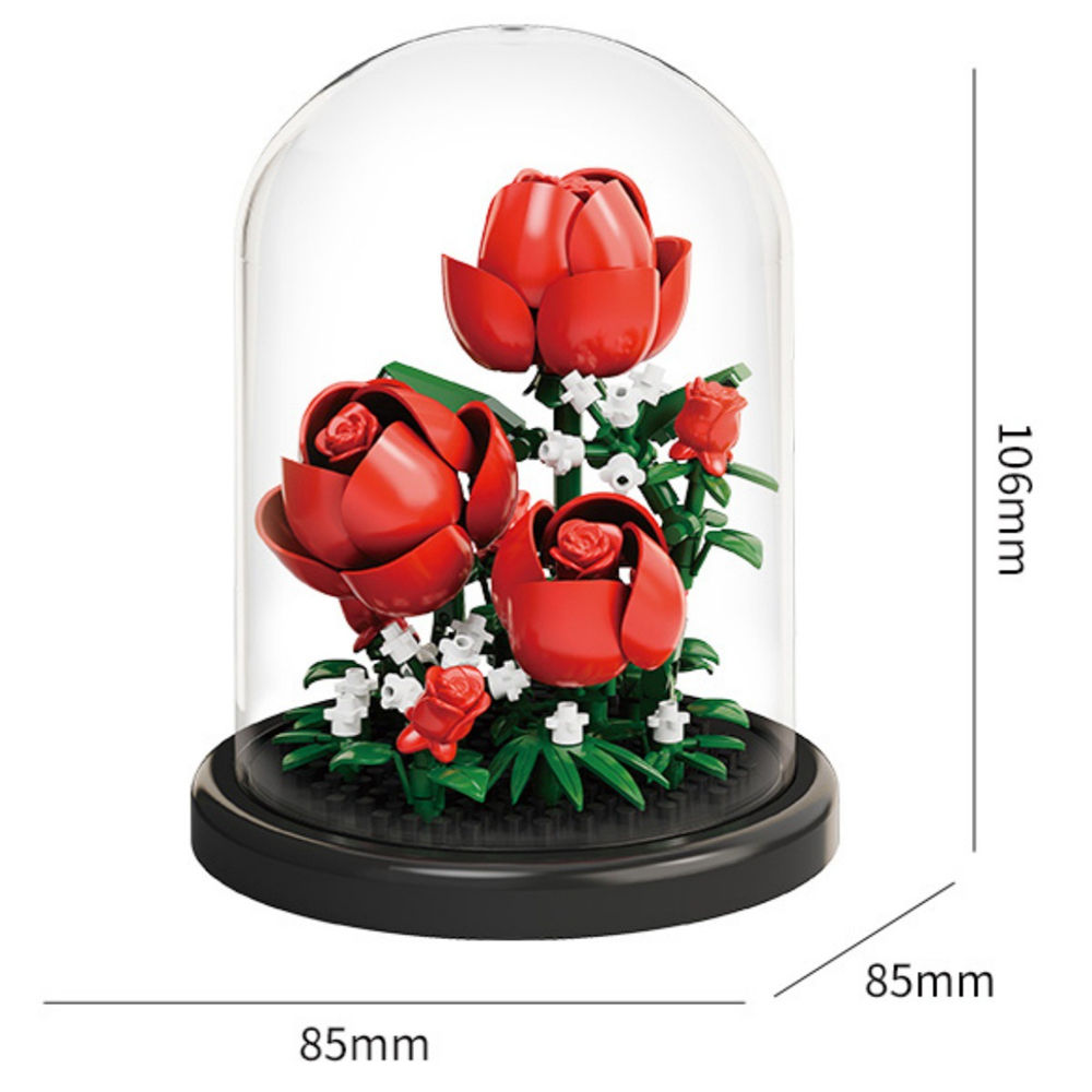 Blocs de construction micro fleur lys rose plante en pot diy_voghion.com