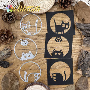 Lovely Funny Cats Paw Round Frames Metal Cutting Dies Scrapbooking Decorative Embossing