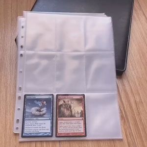 Card Sleeve Page A4 30 Pieces 9 Pockets 11 Holes Single-Sided Storage Photo Album Page Ring Binder NBA Cards Pocket