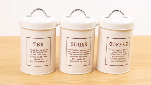 3PCS Kitchen Canister Set Coffee Bean Storage Canisters Tea Sugar Vacuum Sealed Jars Grains Nut Keep Fresh Storage Jar