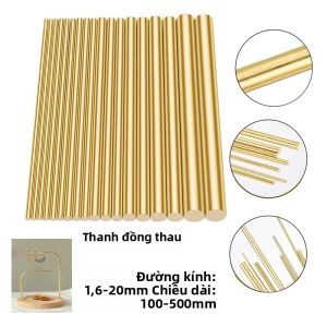 1 ~ 10 Chiếc Thanh Tròn Bằng Đồng Thau Đường Kính 16-20mm Thanh Gia Công Kim Loại Cho Phụ Kiện DIY Chiều Dài 100-500mm Hợp Kim Đồng Dụng Cụ Cầm Tay Các Bộ Phận