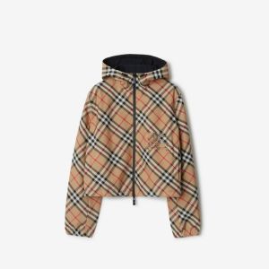 Burberry | Two-side Wearing Short Checkered Hooded Jacket