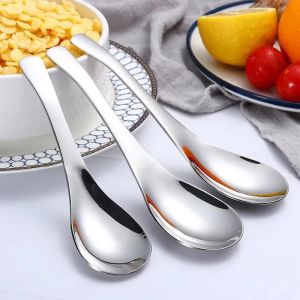 Tableware 304 Stainless Steel Spoon Food Grade Dinner Spoon Table Spoon Dessert Spoon Set Reusable Dinnerware Easy to Clean