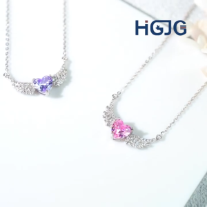Dây Chuyền Bạc 925 HGJG Đôi Cánh Thiên Thần Trái Tim Tình Yêu Dễ Thương Quà Tặng Bạn Gái Xinh Xắn