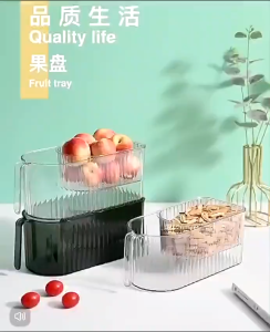 Storage Box Makakan Penyimpanan Makanan Kulkas Wadah Buah Sayur Cemilan Minimalis Dengan Saringana