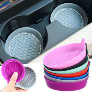 2/4pcs Non-slip Water Cup Pad Car Coaster Diamond Rhinestone Bling Decoration Anti-skid 8cm Rubber Cup Bottle Mat Accessories