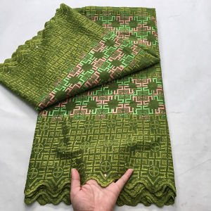 2025 Nigerian Cotton Lace Fabric High Quality With Stones African Swiss Voile Lace Fabric For Sewing Women Wedding Party Dress