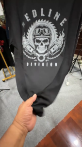 REDLINE CLOTHES-D16 Kaos Lengan Panjang Pria Hitam Premium Desain Gothic Rider Katun Combed 24s