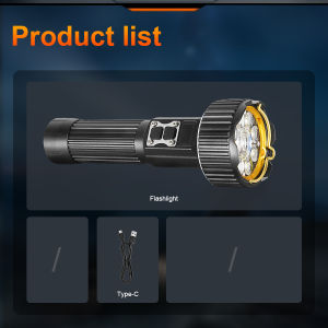 180000LM Most Powerful LED Flashlight High Power Rechargeable COB Flashlights With 360°Colorful Light For Outdoor Camping Hiking