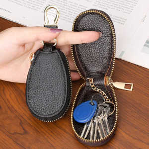 Leather Key Holder Car Keys Storage Pouch Large Capacity Multi-Function Universal Keychain Bag for Men And Women
