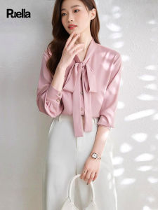 puella | Bow Satin Fall Formal Shirt