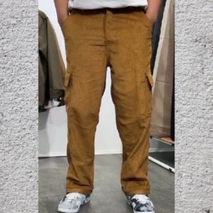 Celana Cargo PDL Pria Full Length Gombrang Besar Bahan Corduroy Trendy