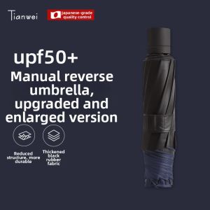 Manual Super Large Reverse Folding Umbrella for Rain and Sun Protection
