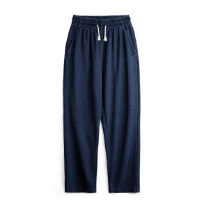 MADEN | Vintage American Knitted Drawpants with Houndstooth Texture Loose Straight Fit Mens Casual Pants