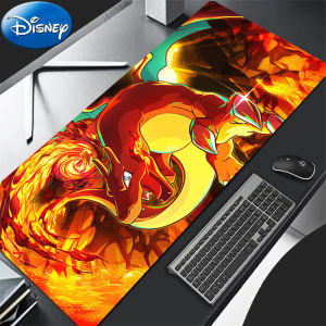 Bandai | 90x40cm Mouse Pad P-Pokemon Charizard Larger xxl Office Desk Mats Gaming Accessories Locking Edge MousePads Laptop Keyboard Mat