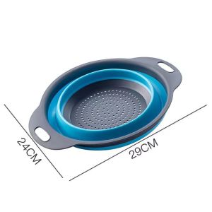 Round Silicone Folding ColandersKitchen Strainer for Draining Vegetables FruitsEco-Friendly Food Strainer Kitchen Storage Tool