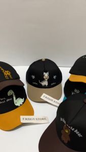 topi anak karakter beruang jerapah zebra dinosaurus topi anak anak laki laki perempuan 2-10 tahun