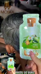 Hộp Dầu Gội Phủ Bạc BUBBLE Hàn Quốc Thảo Dược Nhân Sâm Phủ Tóc Đều Màu Tóc Bóng Mượt Chắc Khoẻ Không Xơ Rối Hương Thơm Dịu Nhẹ Bền Màu Tóc Thành Phần Thảo Dược An Toàn Cho Da Đầu Không  Lo  Gầu  Ngứa Không Rát Da Đầu Không Đen Da Dầu | Moska